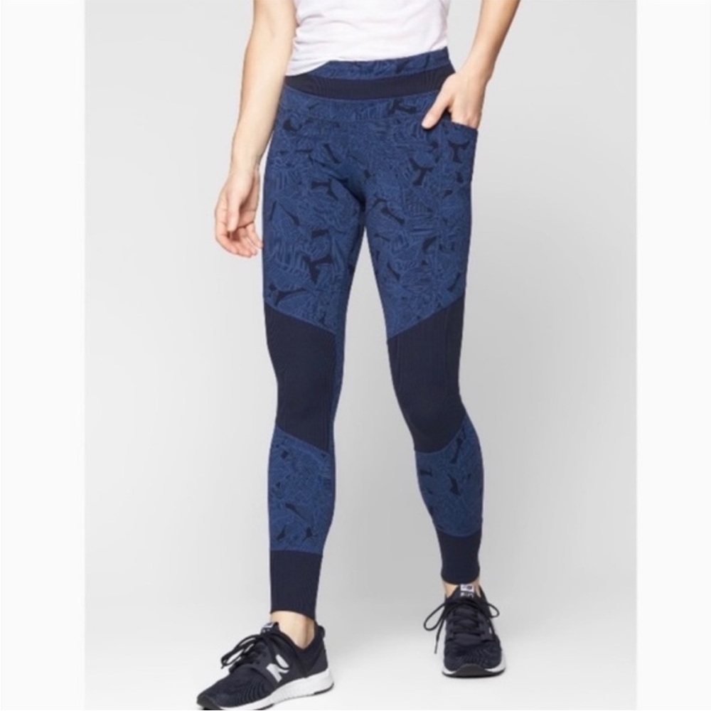 Athleta Tropical Excursion Blue Leaf Pattern High… - image 2